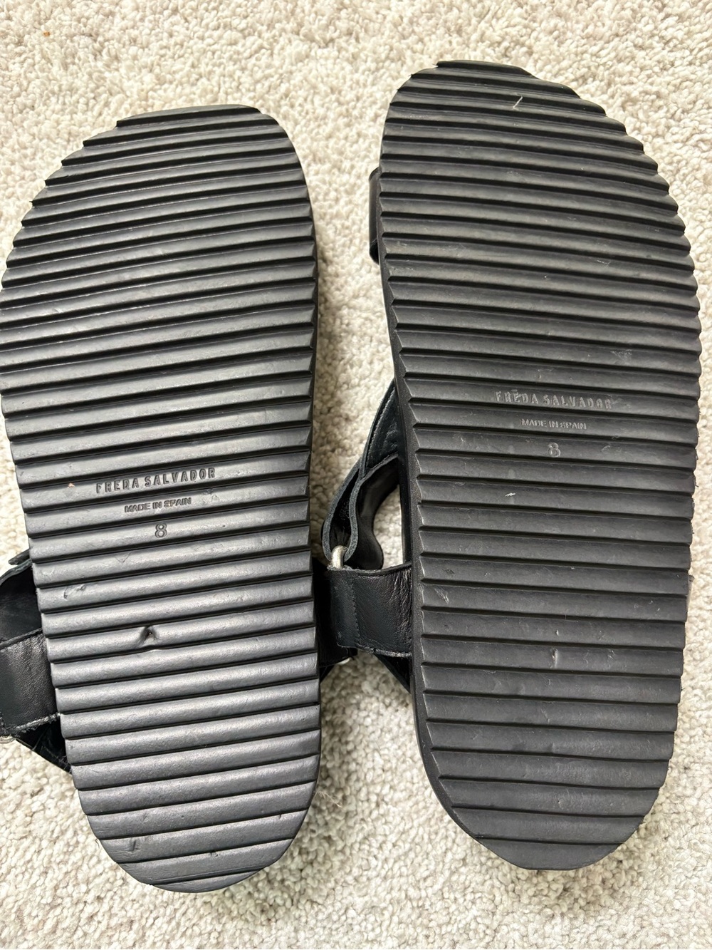 Freda Salvador Adair Asymmetrical Black Studded Leather Women’s Sandals - Picture 3 of 3